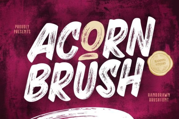 Acorn Brush Font: Bold Texture for Handmade Brands