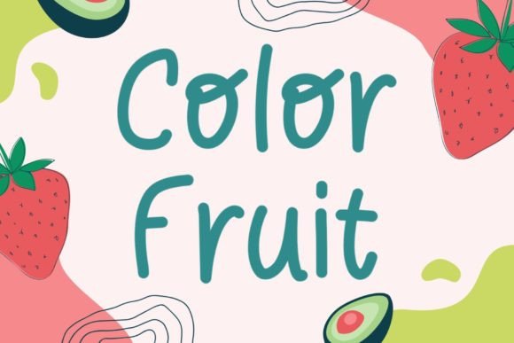 Color Fruit Font for Handmade Labels and Stickers