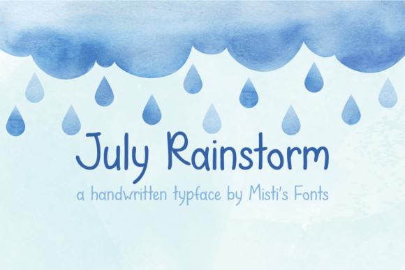 July Rainstorm: A Handwritten Typeface for Organic Branding